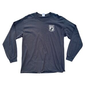 American Veteran POW MIA Long Sleeve T-Shirt Black Eagle Graphic Mens L